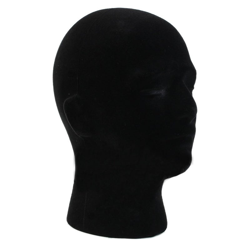LIAMTU Male Wigs Display Mannequin Head Stand Model HTC Vive VR Headsets Mount Styrofoam Foam Black - Image 2
